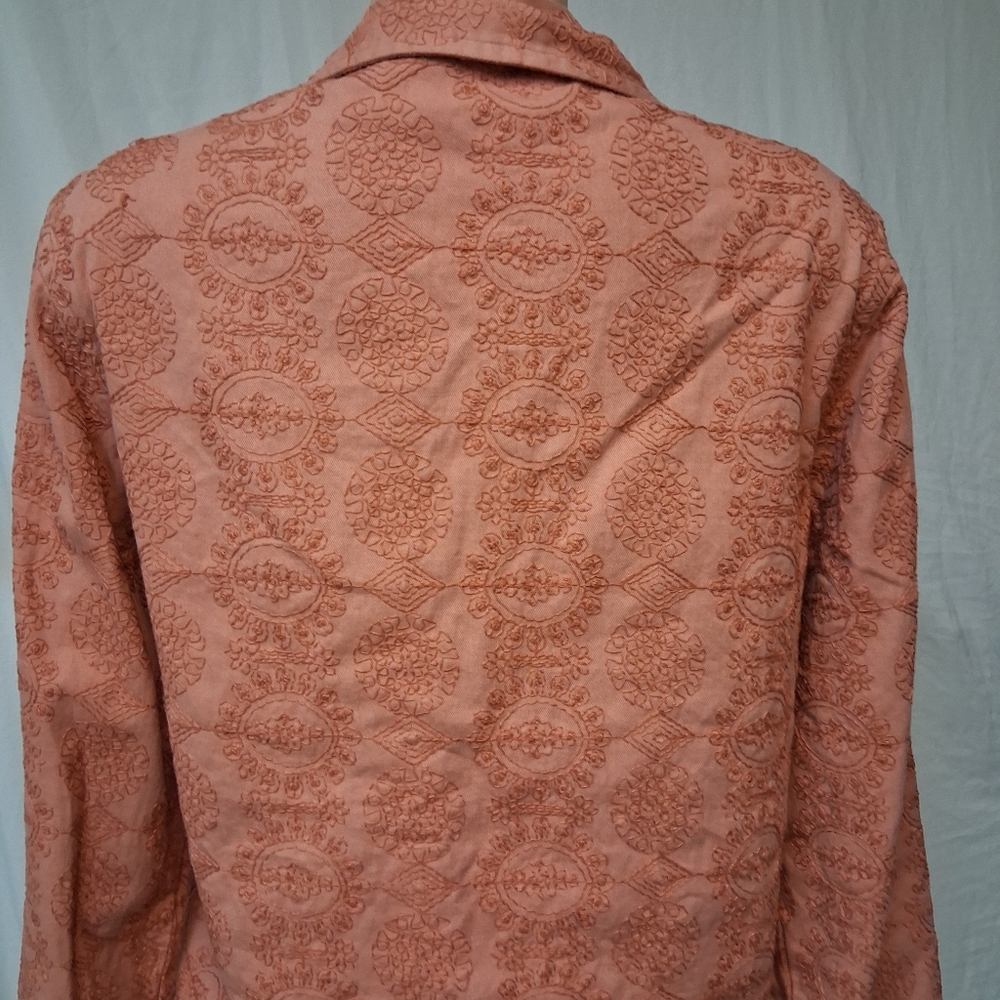 KEREN hart  Vintage Coral Textured Blouse Size M - Picture 10 of 16